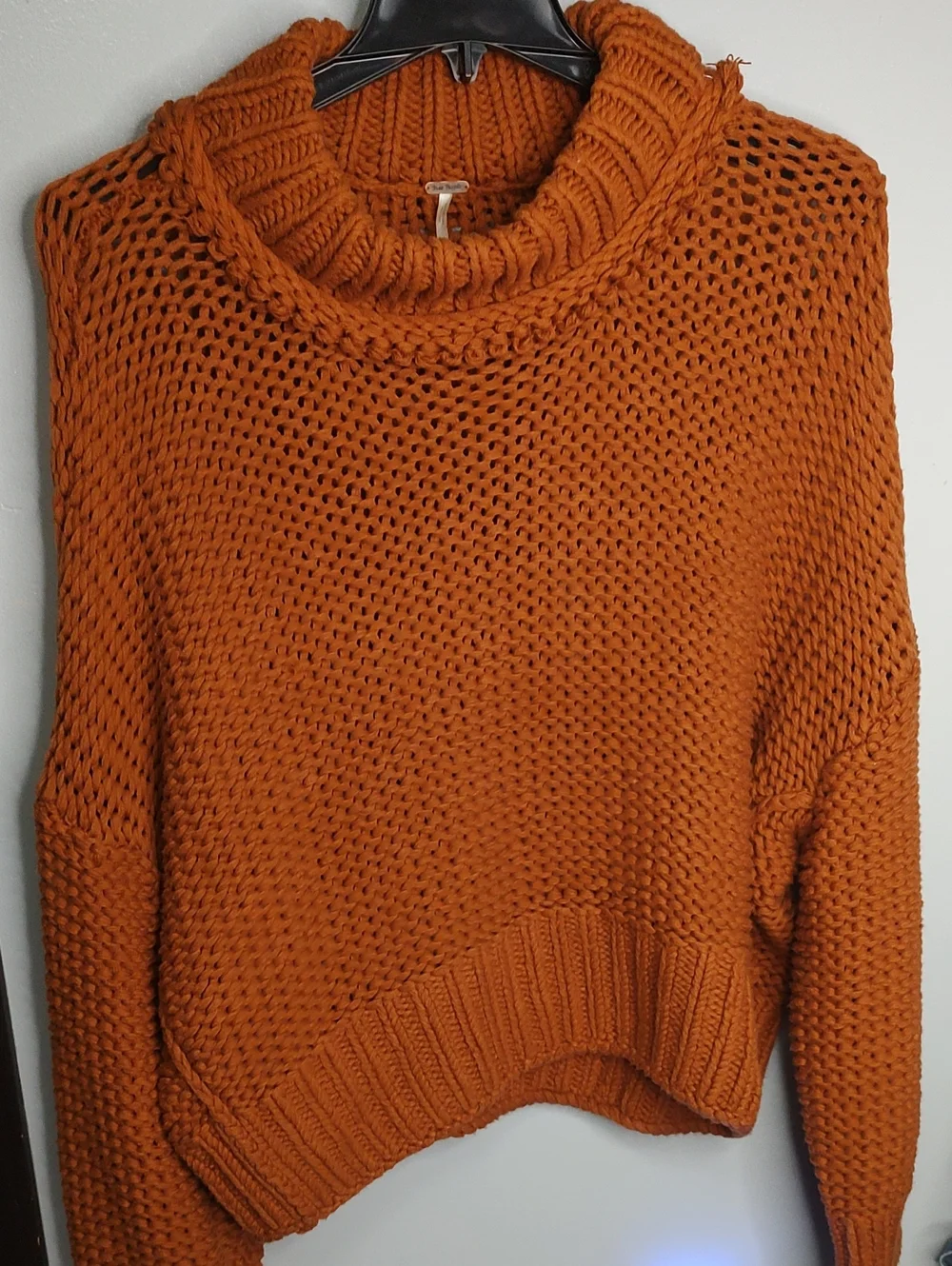 Free People My Only Sunshine Chunky Knit Crochet Oversized Sweater Size XL